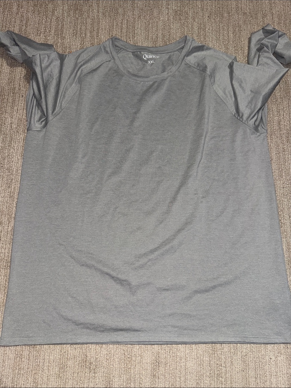 Quince Mens XXL Heather Gray Flowknit Breeze Performance Long Sleeve Athletic T - Picture 3 of 10